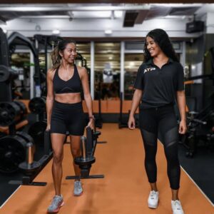 Weight training for women personal trainer and client