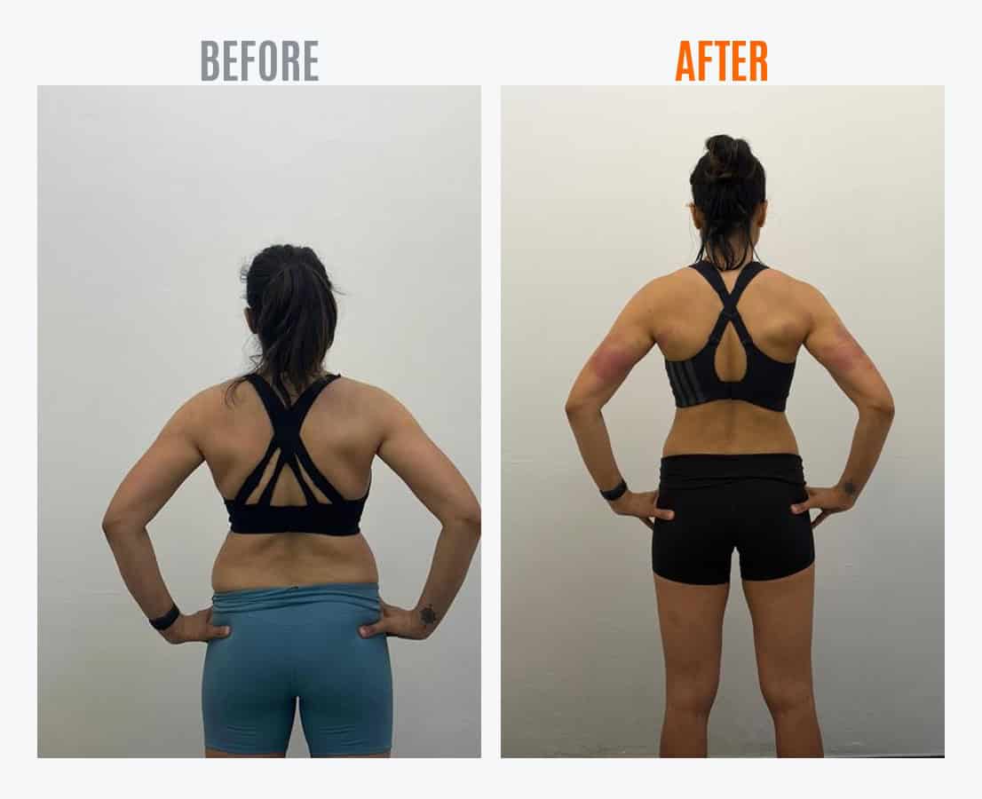 Deep back view before and after at ATP Personal Training Singapore