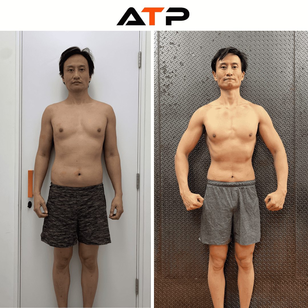 Alex before and after his transformation with ATP Personal Training