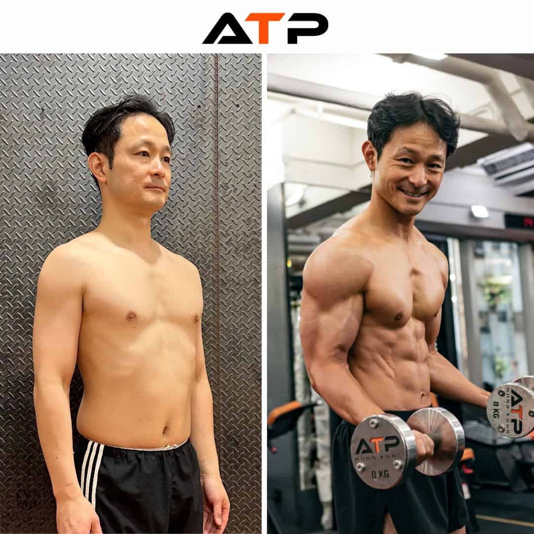 Gary before and after his transformation with ATP Personal Training