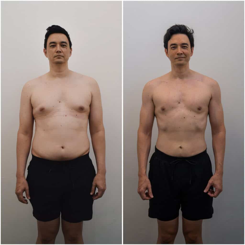 Jay Jenkins before and after his first transformation with ATP Personal Training