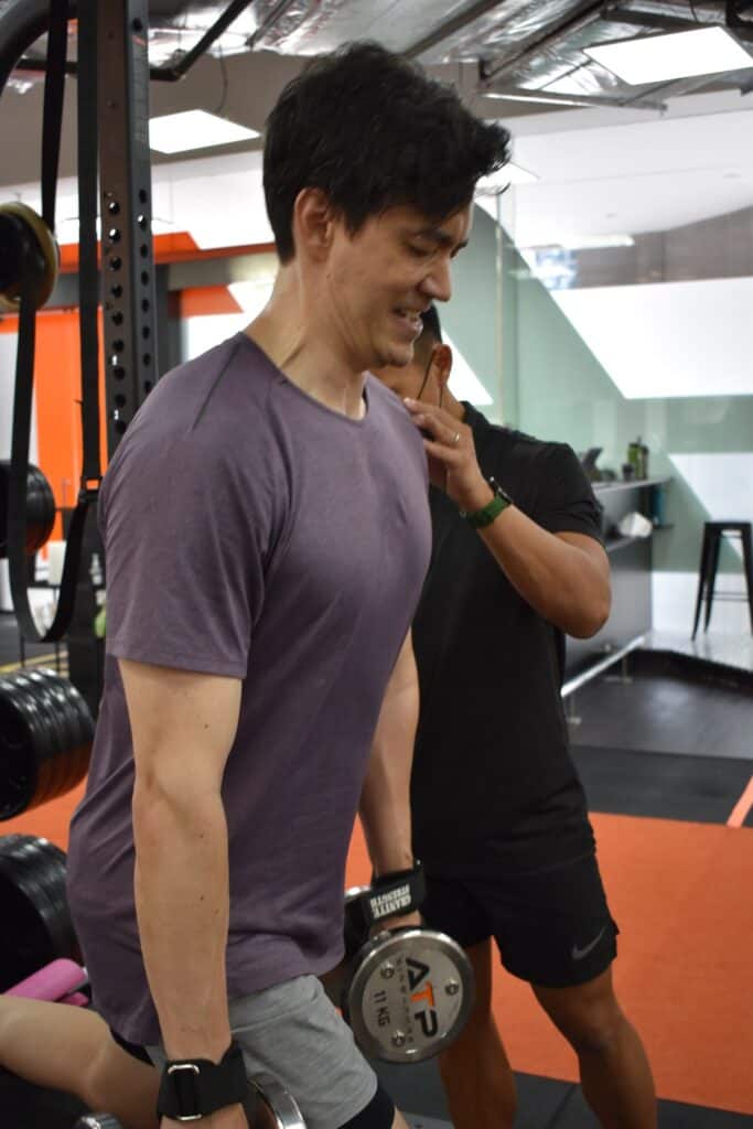 Jay Jenkins with his coach at ATP Personal Training