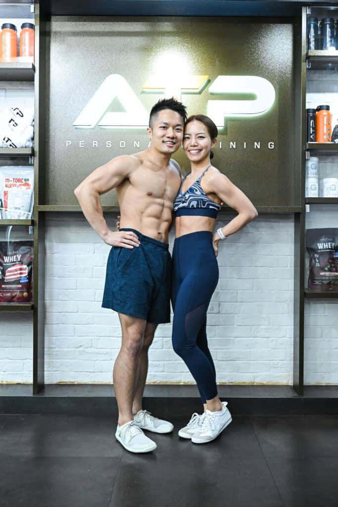 Burnston with his coach at ATP Personal Training Hong Kong