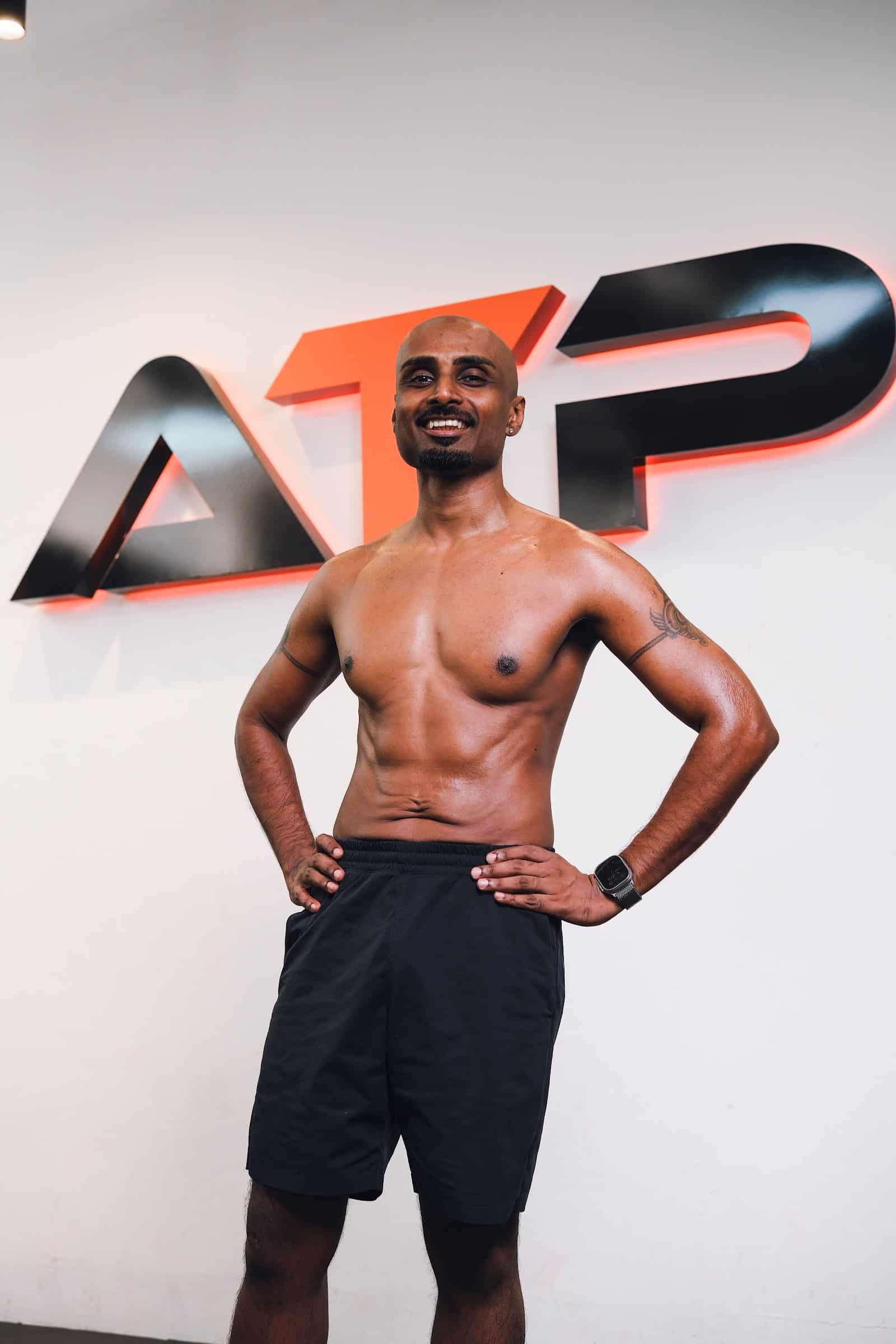 Vilvum at his photoshoot with ATP Personal Training Singapore